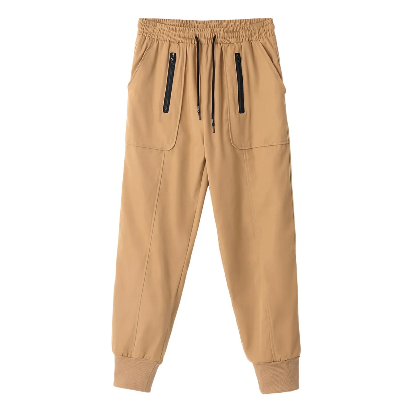 Soild Men'S Sweatpants Pocket Fashionable Bunched Feet Casual Pants For Male Elastic Waist Fitness Pants Tether CalçA Masculina