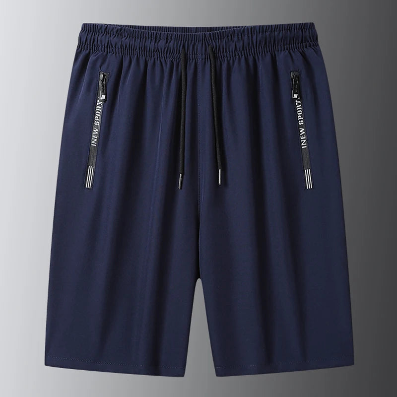 New Fashion Sports Shorts Men Elastic Waist Shorts Male Breathable Quick Dry Comfortable Men's Short Pants Men Bottom Black XXXL