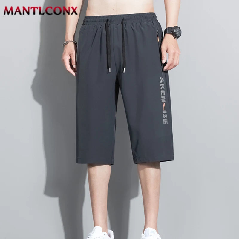New Fashion Sports Shorts Men Elastic Waist Shorts Male Breathable Quick Dry Comfortable Men's Short Pants Men Bottom Black XXXL