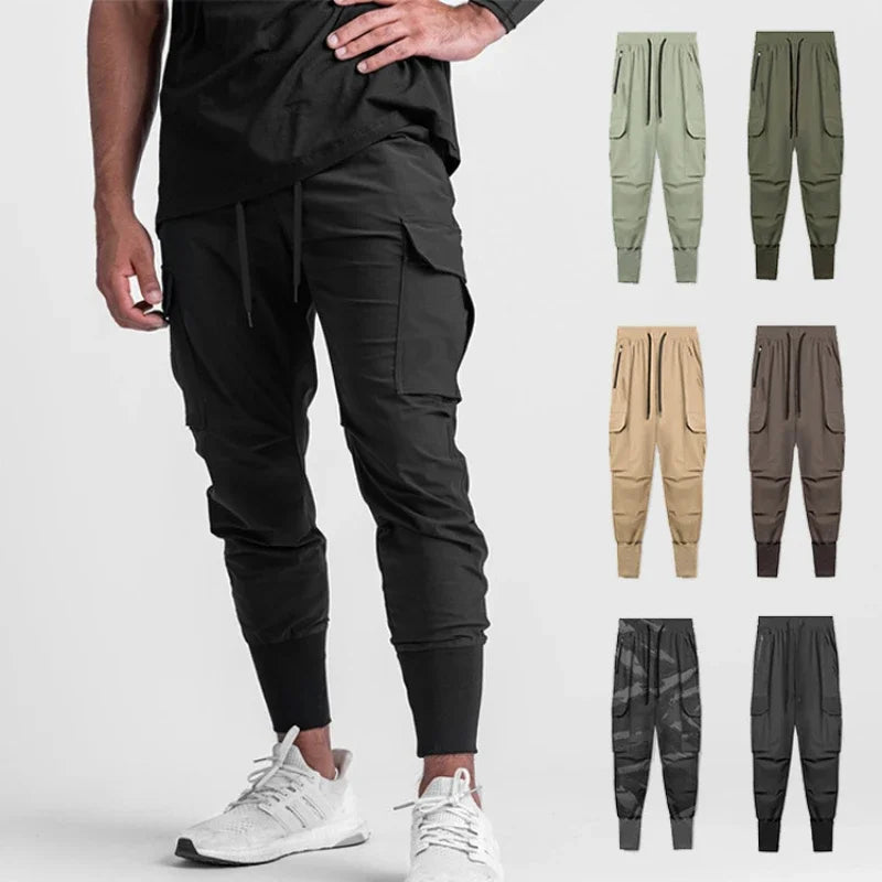 Gym Men's Versatile Quick Dry Pants Multi-pocket Sweatpants Outdoors Fitness Jogging Trousers Sport Training Jogger Cargo Pants