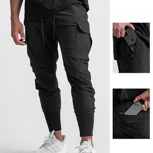 Gym Men's Versatile Quick Dry Pants Multi-pocket Sweatpants Outdoors Fitness Jogging Trousers Sport Training Jogger Cargo Pants