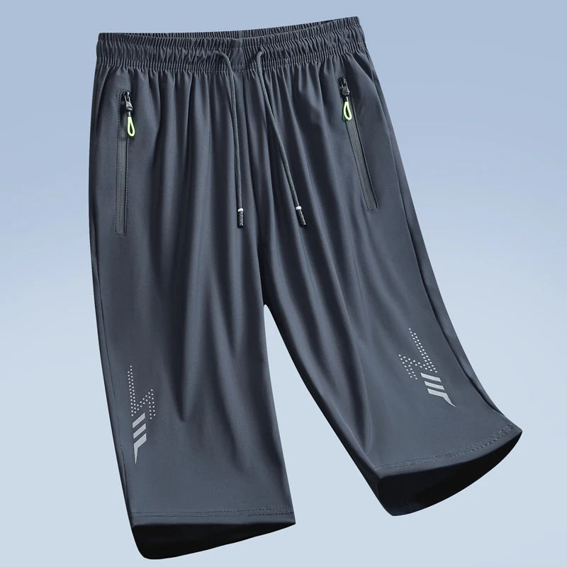 New Fashion Sports Shorts Men Elastic Waist Shorts Male Breathable Quick Dry Comfortable Men's Short Pants Men Bottom Black XXXL