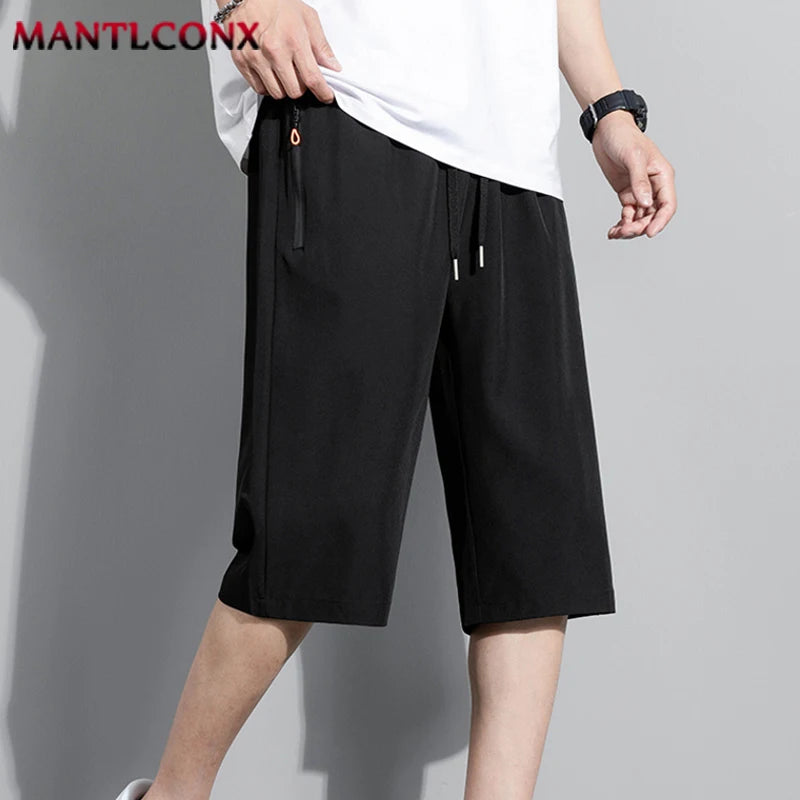 New Fashion Sports Shorts Men Elastic Waist Shorts Male Breathable Quick Dry Comfortable Men's Short Pants Men Bottom Black XXXL