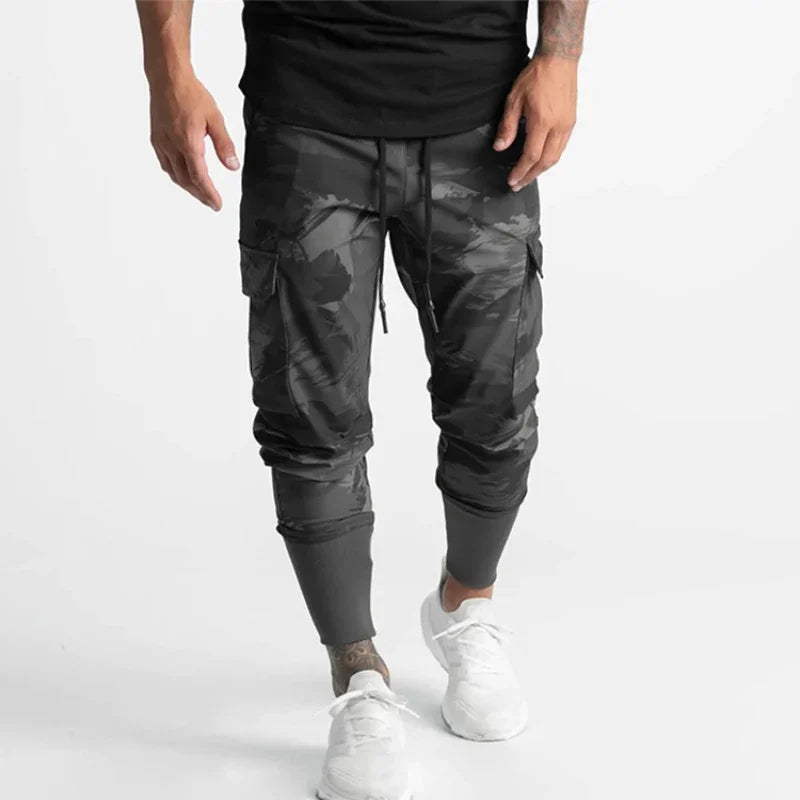 Gym Men's Versatile Quick Dry Pants Multi-pocket Sweatpants Outdoors Fitness Jogging Trousers Sport Training Jogger Cargo Pants