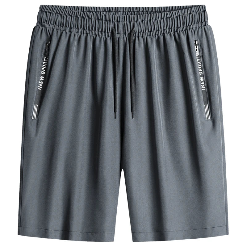 New Fashion Sports Shorts Men Elastic Waist Shorts Male Breathable Quick Dry Comfortable Men's Short Pants Men Bottom Black XXXL
