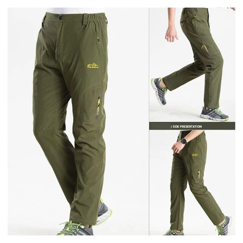 Longe Summer Quick Dry Hiking Pants Men Stretch Waterproof Tactical Pants Zipper Pockets Trousers Lightweight Fishing Pants